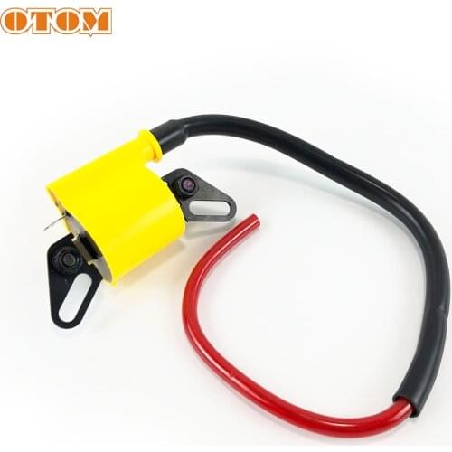 OTOM Motorcycle High Voltage Package Ignition Coil Booster Engine Copper Wire Spark Plug Nozzle Rubber Steel For ATV UTV General