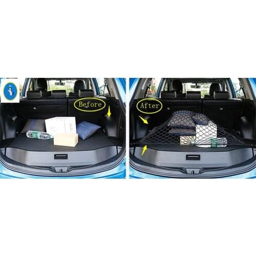 Yimaautotrims Trunk Rear Storage Cargo Luggage Elastic Mesh Net Holder With 4 Hooks Pocket Kit For TOYOTA RAV4 RAV 4 2015 - 2018