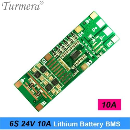 6S 24V 10A 40A BMS 18650 Lithium Battery Protected Board with Balance for E-bike Battery Use and 25V Screwdriver Battery Turmera
