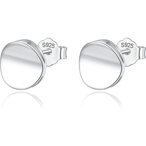 Trustdavis Real 925 Sterling Silver Sweet Round Smooth Stud Earrings For Fashion Women Wedding Party Jewelry Accessories DA1276