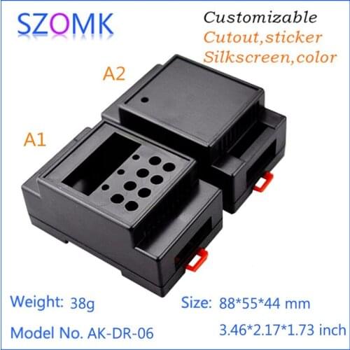 10 pieces, din rail enclosure boxes electrical 88*55*44mm plastic box enclosure electronics control box, abs din rail boxes