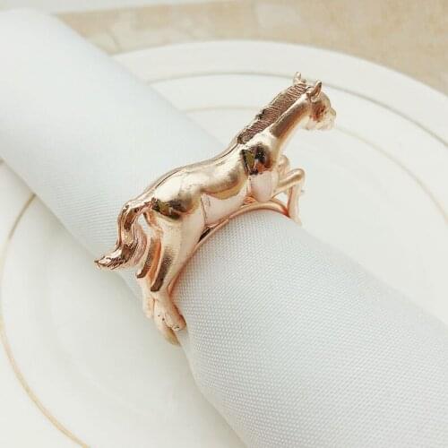 12pcs/lot New Christmas pony napkin ring gold and silver napkin ring metal napkin buckle suitable for wedding decoration