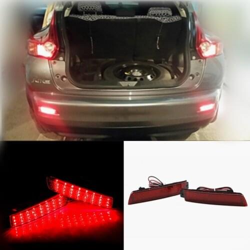 2pcs 24 LED Rear Bumper Reflectors Tail Brake Stop Runni for Nissan Juke Murano Z51 Quest Sentra Infiniti FX 30d FX35 FX37 FX50
