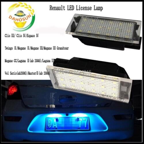 2PC x dahosun LED License Plate Light Lamp for Renault Modus/ Grand Modus / Scenic II 5D / Scenic III 5D / ZOE
