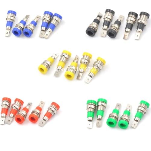 5Pcs 4mm Banana Female Jack Chassis Panel Mount Socket Connector for Non-Shrouded Banana Plug