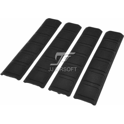 ACI Square Pattern KeyMod 6-inch Rubber Rail Covers (Black/Tan)