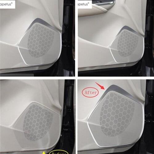 Lapetus Accessories For Cadillac XT4 2019 - 2021 Inner Door Stereo Speaker Audio Sound Loudspeaker Ring Molding Cover Kit Trim