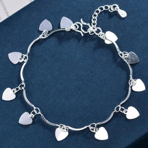 New Arrival Bohemia Women 925 Sterling Silver Beach Anklet On The Leg Heart Pandent Anklets Bracelet Chain For Women Jewelry