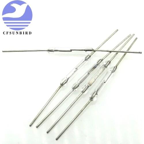 CFsunbird 100pcs N/O Reed switch Magnetic Switch 2 * 14mm Normally Open Magnetic Induction switch