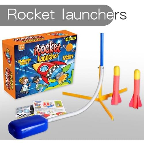 Kid Air Pump Jump Stomp Blower Foam Gun Model Launch Launcher Rocket Pop Up Toy Sports Toys For Boys Kids Children Baby Girls