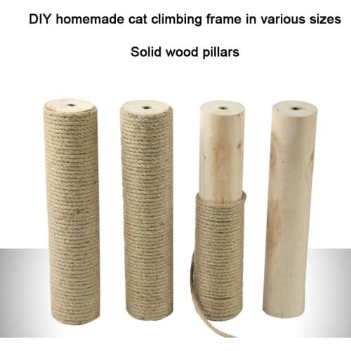 Cat Scratching Post Cat Tree Sisal Solid Wood DIY Cat Climbing Frame Replacement Post Accessories Kitten Toy Tower Scratcher