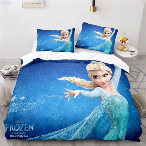 Popular Disney Frozen Elsa Children Cartoon Bedding Set Single Twin Double Queen King Size Bed Linen Set Duvet Cover Pillowcases