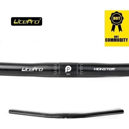 Litepro Monstar 25.4mm 580mm Handlebar Ultralight 196g Aluminum Alloy Horizontal Handlebar Taiwan Folding Bike Road Bicycle MTB