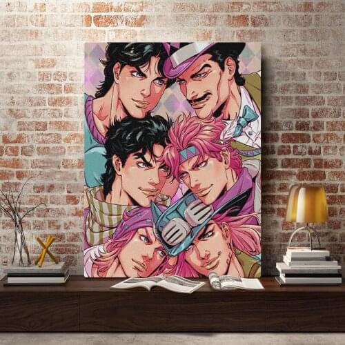 Painting Joestar Zeppeli Joseph Johnny Gyro Wall Art HD Printed Poster Modular Canvas Home Decoration Pictures For Living Room