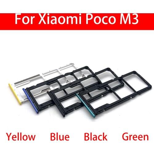 New SIM Card Slot SD Card Tray Holder Adapter For Xiaomi Poco M3 Replacement Spare Parts