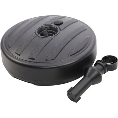 Water Sand Filled Patio Umbrella Base 15.0'' Round Plastic Outdoor Market Umbrella Stand for Garden Lawn 35-38mm Rod LBS