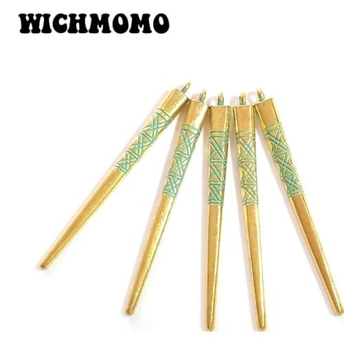10pcs/bag 55*5MM Retro Patina Plated Zinc Alloy Green Tip Needle Spike Charms Pendants For DIY Jewelry Accessories
