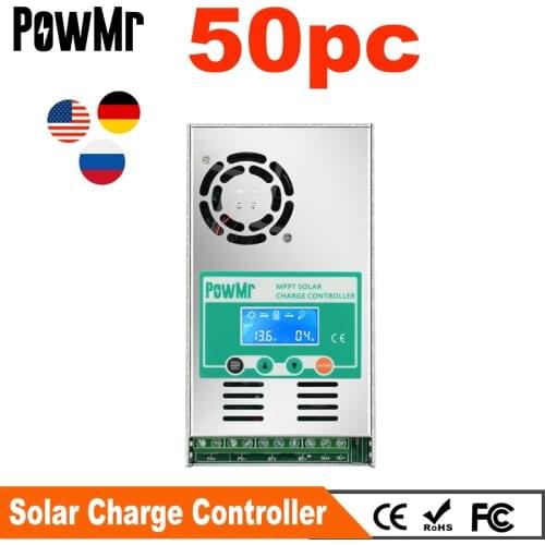 PowMr 50 Pieces MPPT 60A Solar Charge Controllers 12V 24V 36V 48V Auto For Max 190VDC Solar Panel Input Wholesale Reseller New