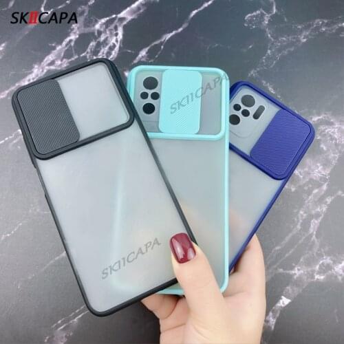 Transparent Slide Camera Lens Protection Phone Case For Redmi note 10 4G 10S Soft Silicone Shockproof Clear Matte Back Cover