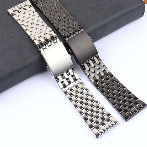 Solid Thick Stainless Steel Watchbands Silver 24mm 26mm 28mm Metal Watch Straps for DZ4319 DZ4292 DZ4209 Wrist Watches Bracelet