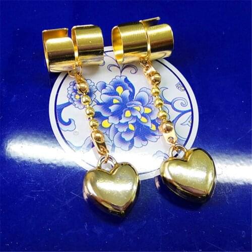 1 Pair Anime HUNTER x HUNTER Hisoka Earring Cosplay Golden Heart Earrings Cosplay Accessories Costume Pendant Ear Clip Props