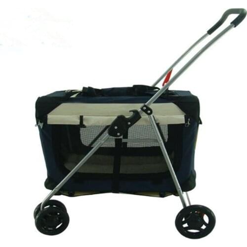 2017 Folding pet gear for middle size dog loading 15kg four wheel folded Pet Stroller/Dog Strollers Go out portable pet bag