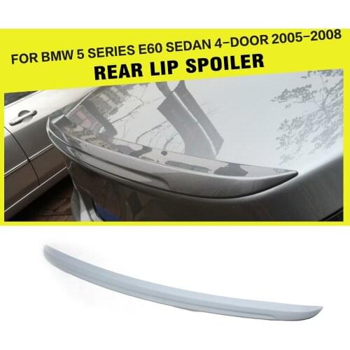 Car-Styling PU Grey Rear Trunk Boot Lip Spoiler Wing Sticker For BMW 5 Series E60 Sedan 4-Door 2005 - 2008