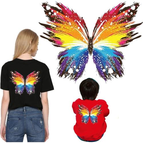 Beautiful Butterfly Sticker Heat Transfers For Clothes Thermo-sticker DIY Clothing Accessories Heat Press Appliqued Washable