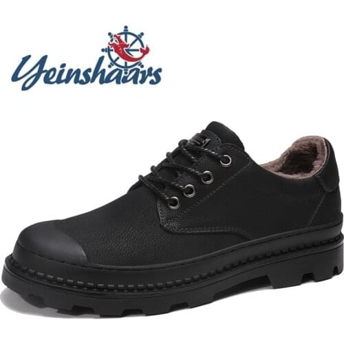 Fashion Winter Mens Shoes Business Men Casual Shoes Spring Autumn Male Footwear Comfortable Platform Leather Oxfords With Fur