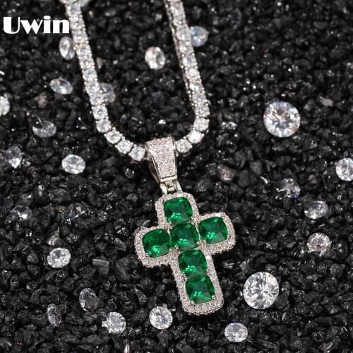 UWIN Fashion Jewelry for Men AAA Cubic Zirconia Cross Pendants Necklace Unisex Chic Charms Necklaces Hiphop Jewelry Dropshipping