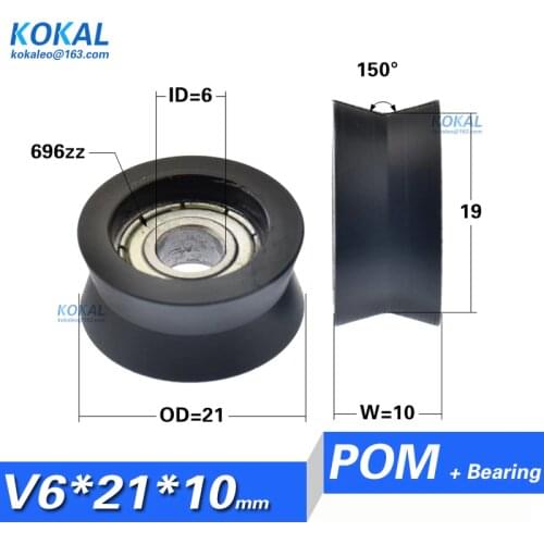[V0621-10]QUALITY assurance V groove type sliding door window roller wheel 6*21*10MM V bearing wheel