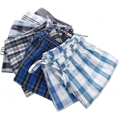 2021 Spring Summer Men 100% cotton sleep bottoms Male plus size nighty trousers Men Casual loosen Plaid pajama pants XXL 100KGS