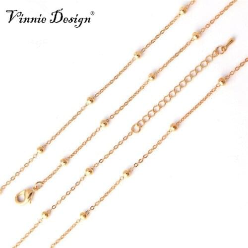 Vinnie Design Jewelry Newest 3.5mm Ball Chain for Coin Pendant Silver Color Gold Rose Gold Rolo Chain Necklaces 80cm