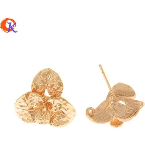 Cordial Design 50Pcs 12*12MM Jewelry Accessories/Earrings Stud/Hand Made/Flower Shape/Genuine Gold Plating/DIY/Earrings Findings
