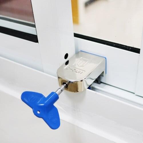 Stainless Steel Lock On Windows Adjustable Security Door Latch Window Insurance Anti-Theft Protection Top Sliding Windows Stops