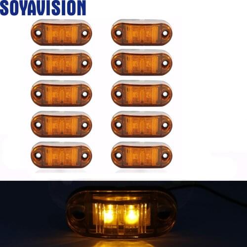 10pcs Yellow light Trailer Lamps 12V Yellow Side Trailer Truck Turn Light LED Marker Clearance Lamp