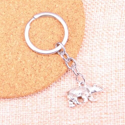 20pcs 24*15mm bear california state flag Pendants DIY Men Car Key Chain Ring Holder Keyring Souvenir Jewelry Gift