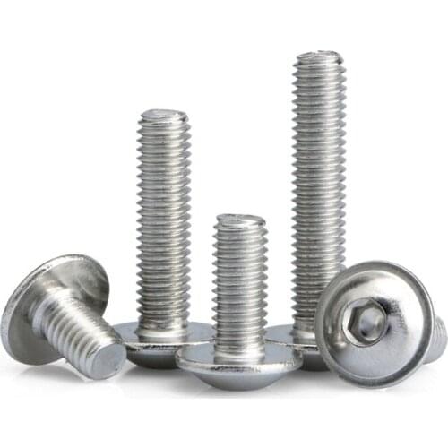 20pcs M3 stainless steel semi-circular head with pad hexagonal screw bolt home decoration screws bolts length 4mm-10mm length