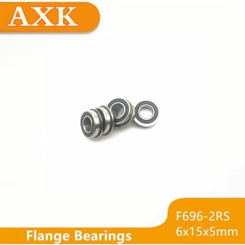 2019 Real Top Fashion F696-2rs Bearing 6x15x5mm ( 10 Pcs ) Abec-3 Miniature Flanged F696rs Ball Bearings Rf-1560dd