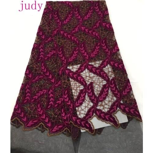 5yards/bag RFJ571# 6color 2018 African style high quality fabric for wedding dress embroidery Free shipping