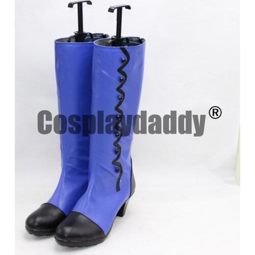 Black Butler Ciel Phantomhive Girls Black and Blue Cosplay Shoes Boots X002