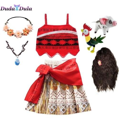Kids Moana Christmas Costume Princess Dress Moana Girls Party Costume Dresses baby Girl party dresses Carnival Birthday Attire