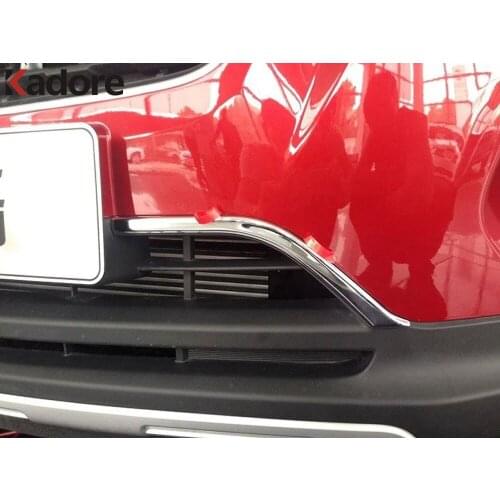 For Chevrolet Trax 2014 2015 2016 2017 2018 Chrome Front Center Bumper Grille Cover Trim Head Grills Strips Car Accessories 2pcs