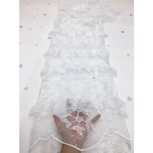 Hot Sale High Quality French Tulle Lace Fashion 3D Flower Embroidery African Style Lace Fabric Nigeria Style Lace Dress VXZ5132