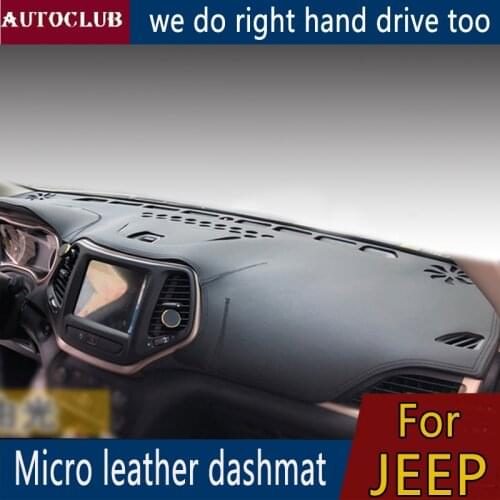 For JEEP Wrangler Compass Renegade Grand Cherokee Leather Dashmat Dashboard Cover Pad Dash Mat Sunshade carpet custom