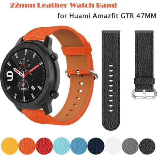 Leather Straps Watchband Wristband For Samsung Gear S3/For Huawei Watch GT GT2 /Amazfit GTR 47mm Stratos 3 2 2s Smart Wriststrap