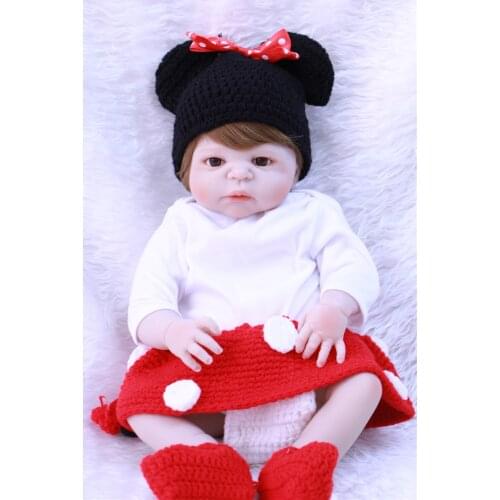 Bebe doll Full vinyl silicone reborn girl baby dolls toys for children gift 23"57cm newborn bonecas brinquedo
