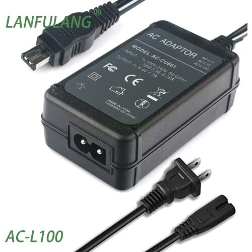 AC-L100 Power Adapter Charger for Sony Handycam AC-L100B AC-L100C AC-L100D DCR-DVD100 PC101 PC103 PC105 PC330E TR7000 TRV17E