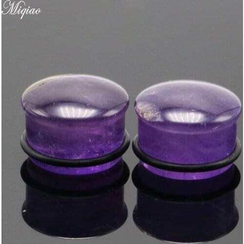 Miqiao 2PCS Fashion New Mushroom Head Stone Ear Expander 6mm-16mm Human Body Piercing Jewelry EAR TUNNEL