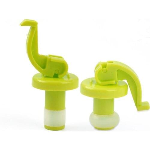 2Pcs/set Novelty Silicone Wine Bottle Stoppers Beer Wine Cork Plug Bottle Cover Kitchen Bar Tool Color Random